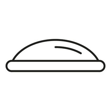 Baked bread loaf line art icon Stock Illustration