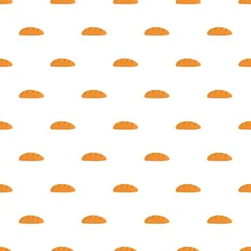 Baked bread loaf seamless repeating pattern background Stockillustratie