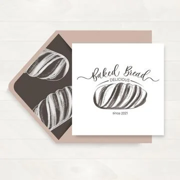 Baked Bread logo for bakery vector background. Illustrazione stock