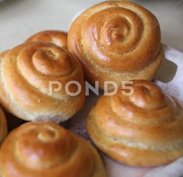 Baked buns Stock Photos
