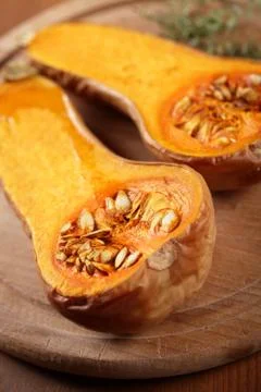 Baked butternut squash Stock Photos