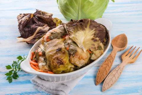 Baked cabbage rolls Foto stock