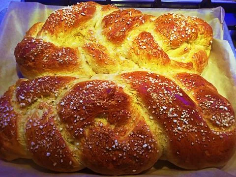 Baked challah Stock Photos