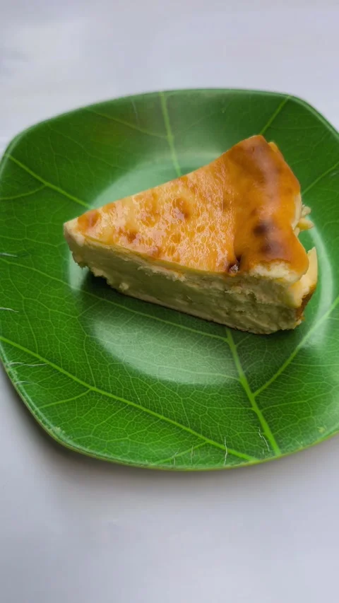 Baked Cheesecake Slice Stock Footage 340504462