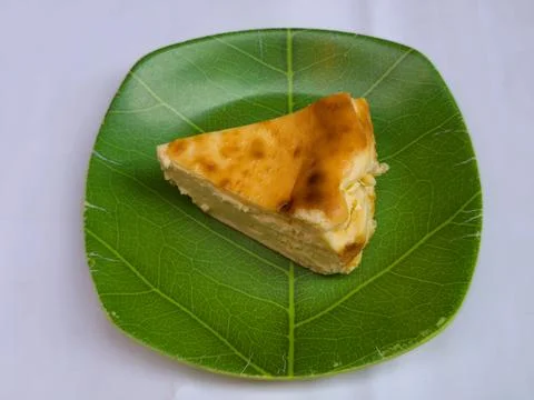 Baked Cheesecake Slice Stock Photos