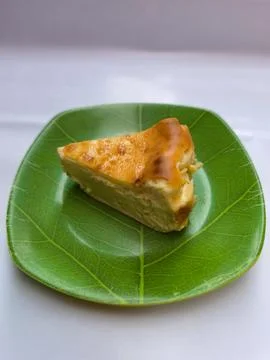 Baked Cheesecake Slice Stock Photos