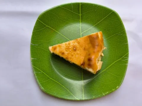 Baked Cheesecake Slice Stock Photos