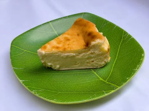 Baked Cheesecake Slice Stock Photos