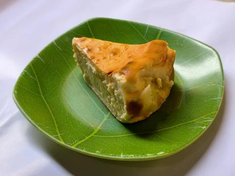 Baked Cheesecake Slice Stock Photos
