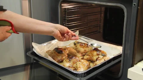 Baked Chicken Stock Footage 22704869