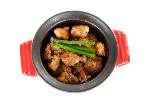 Baked chicken in pan Stock Photos