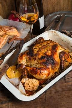 Baked chicken Stock Photos