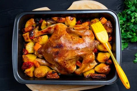Baked chicken Stock Photos