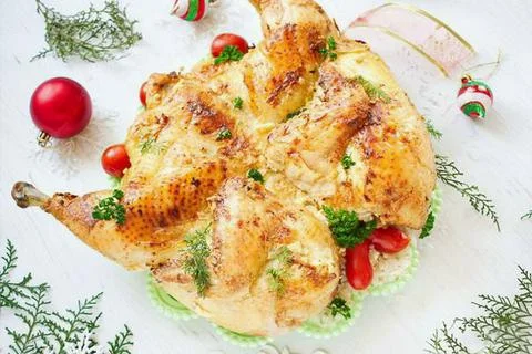 Baked chicken Foto stock
