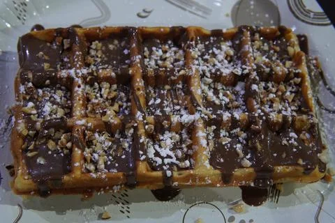 Baked Chocolate Wafers 스톡 사진