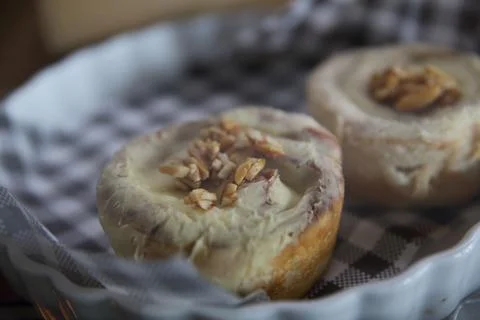 Baked cinnamon rolls Stock Photos