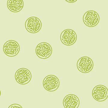 Baked cod fish line seamless pattern Stock Illustration