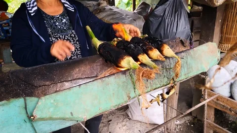 Baked corn traders Stock Footage 103918099