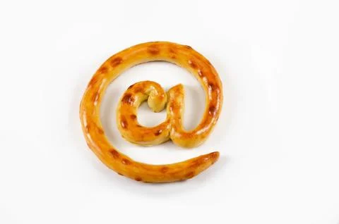 Baked cracker as email sign 스톡 사진