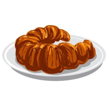 Baked croissant Stock Illustration