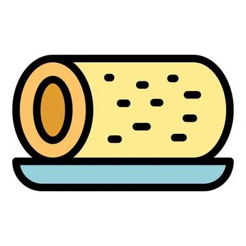 Baked croquette icon vector flat Stock Illustration