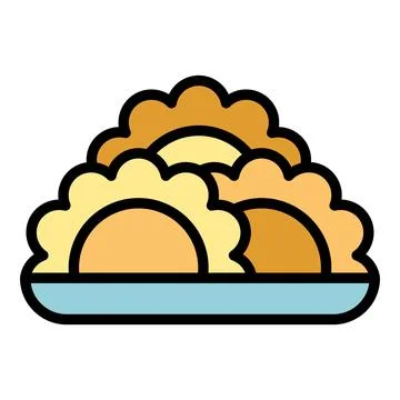 Baked dish icon vector flat Stock Illustration