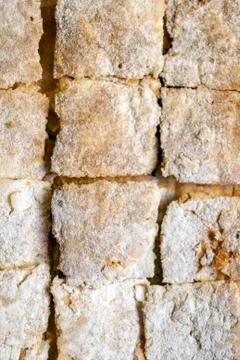 Baked dough sheets of a Napoleon cake Stock Photos