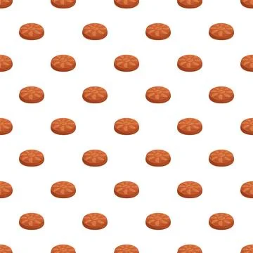 Baked flatbread pastry bun seamless pattern Stock Illustration