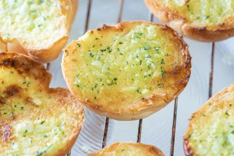 Baked Garlic Bread Stock Photos