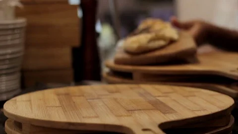 Baked garlic bread ready to serve Stock Footage 78035812