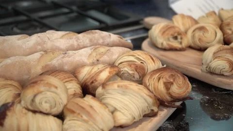 Baked Goods Display Stock Footage 317472693