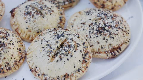 Baked goods on a plate Video stock 138462455