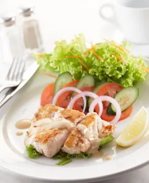 Baked grouper Stock Photos