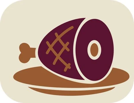 Baked Ham On A Platter Illustration Ilustración de archivo