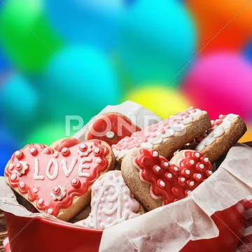 Baked hearts for valentine's day Stock Photos