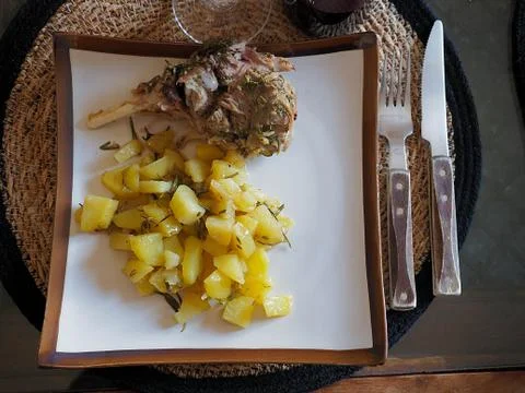 Baked Lamb for for Easter lunch Stock Photos