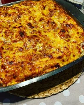 Baked lasagna Stock Photos