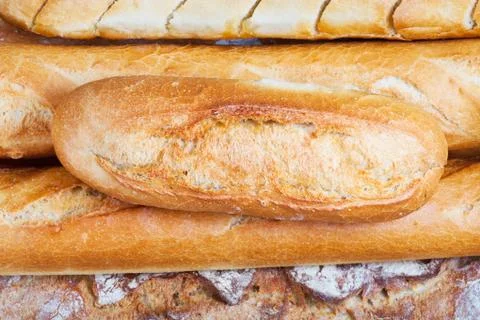 Baked loaves of bread Foto stock