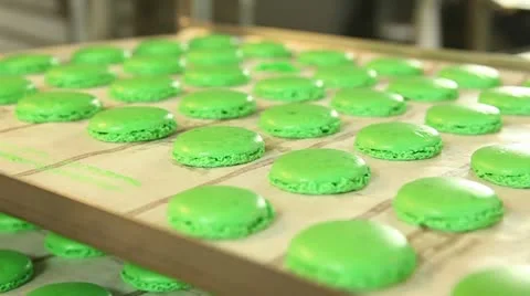 Baked macaroon dough Stock Footage 11473349
