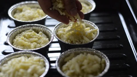 Baked Mashed Potato with Cheese. Stock Footage 87195010