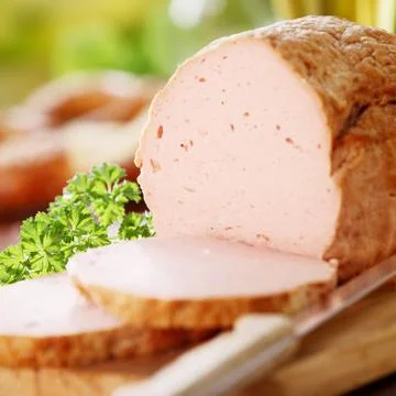 Baked meat loaf with ground beef, pork and onions Stock Photos
