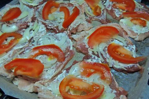 Baked meat with vegetables Stock Photos