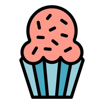 Baked muffin icon vector flat Stock Illustration