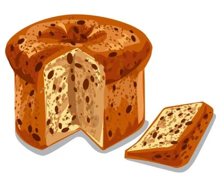 Baked panettone cake Stock Illustration