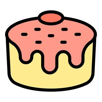 Baked panettone icon vector flat Stock Illustration