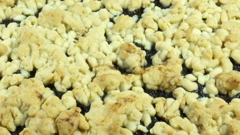 Baked pie with jam filling as background. Stock Footage 132519792