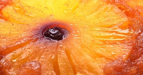 Baked pineapple pie on a turntable in C4K resolution Video stock 95708545