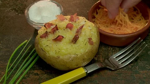 Baked potato Stock Footage 82132269