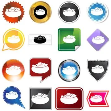 Baked potato icon set Stock Illustration