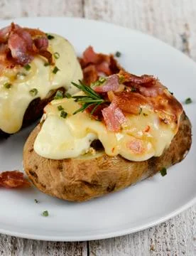 Baked potatoes Stock Photos